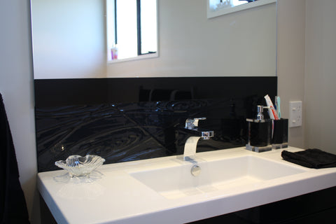 splashback vanity bathroom glass from escape glass nz slumped and toughened