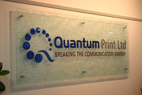 Quantum print custom wall art glass logo new zealand hand made commercial logos
