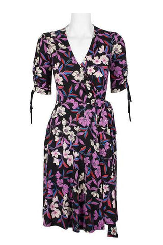 Purple v-neck Wrap dress