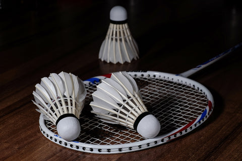 Badminton Shuttles on Racket