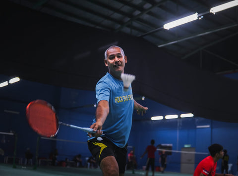 Badminton Player forehand shot