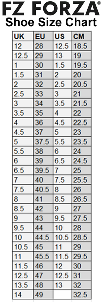 International Shoe Size Conversion Charts — Badminton HQ