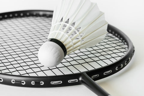 Close Up of a Badminton Racket and Shuttle