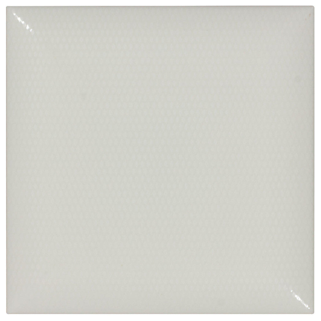 Classic 6x6 Pillowed Glazed White Ceramic Tile Mto0025