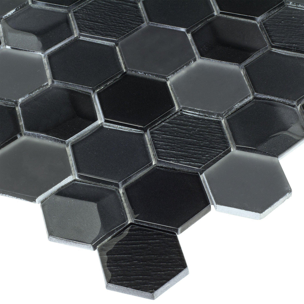 glass hexagon mosaic tile