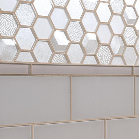 glass hexagon mosaic tile