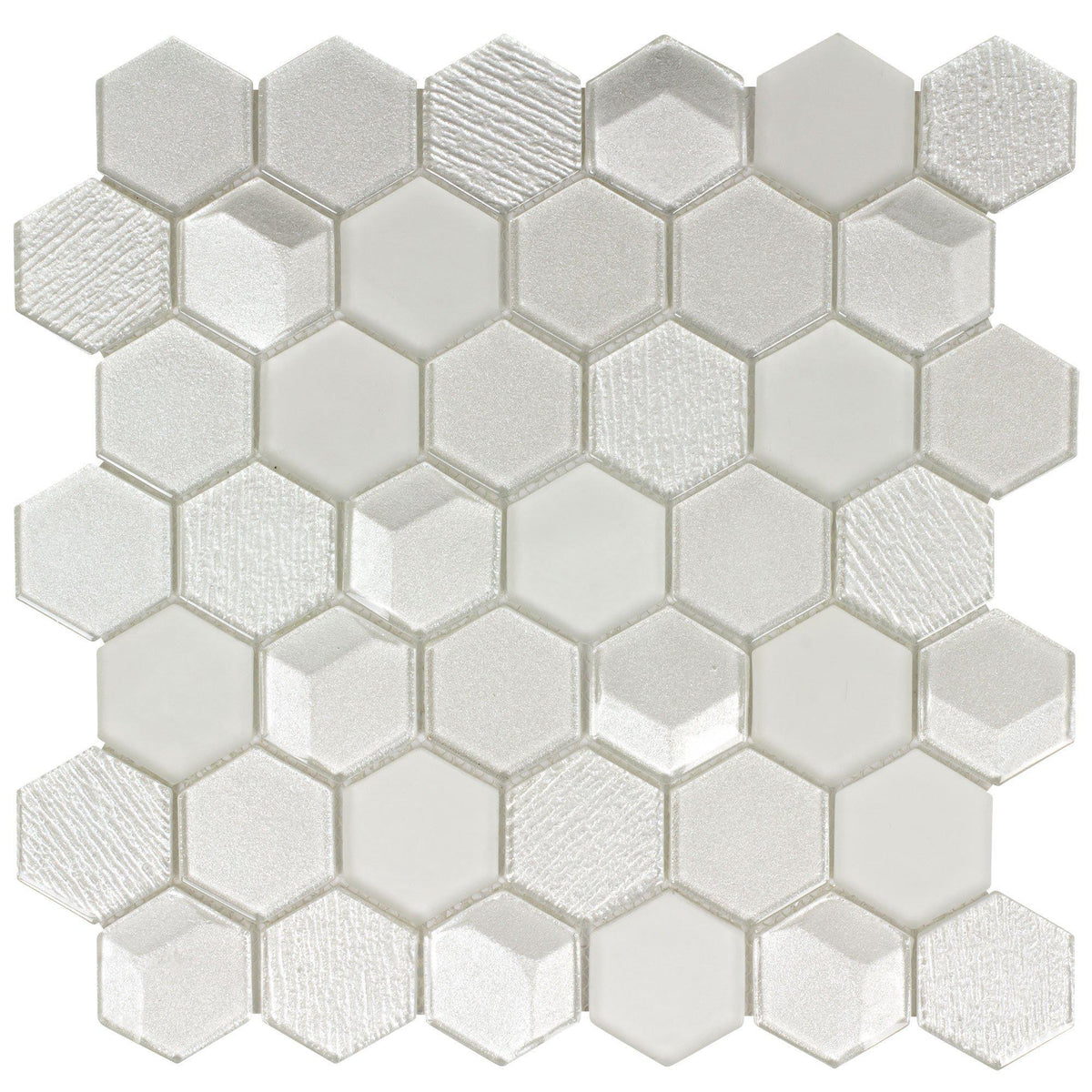 glass hexagon mosaic tile
