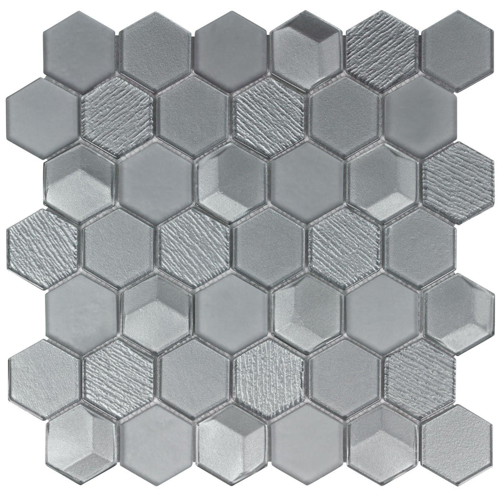 glass hexagon mosaic tile