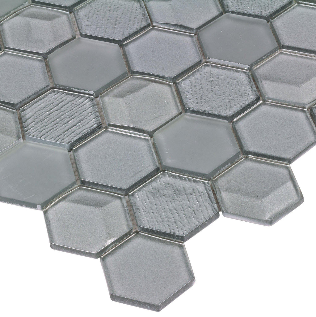 glass hexagon mosaic tile