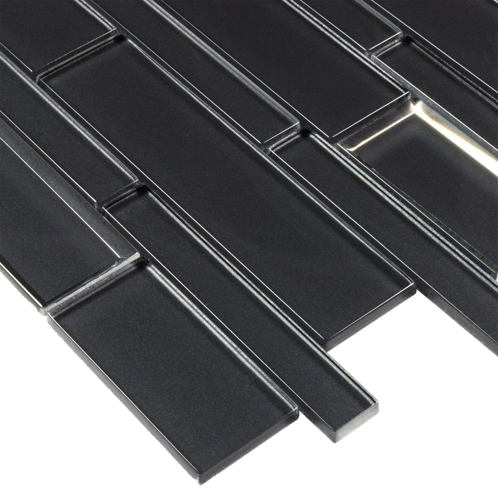 black glass mosaic tiles