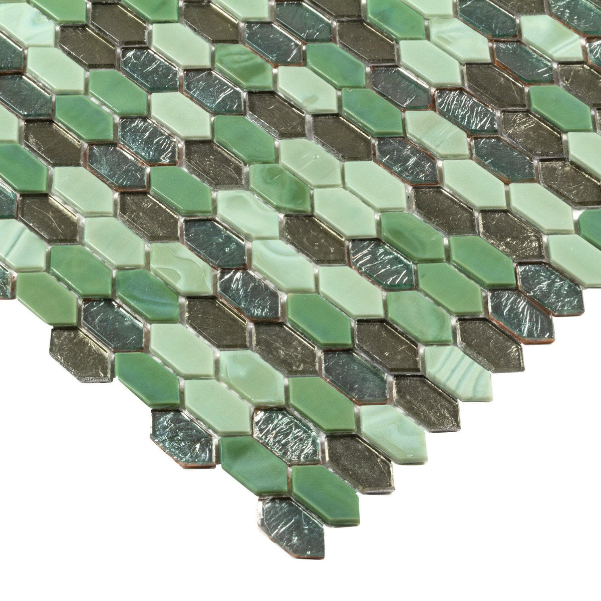 green glass mosaic tiles