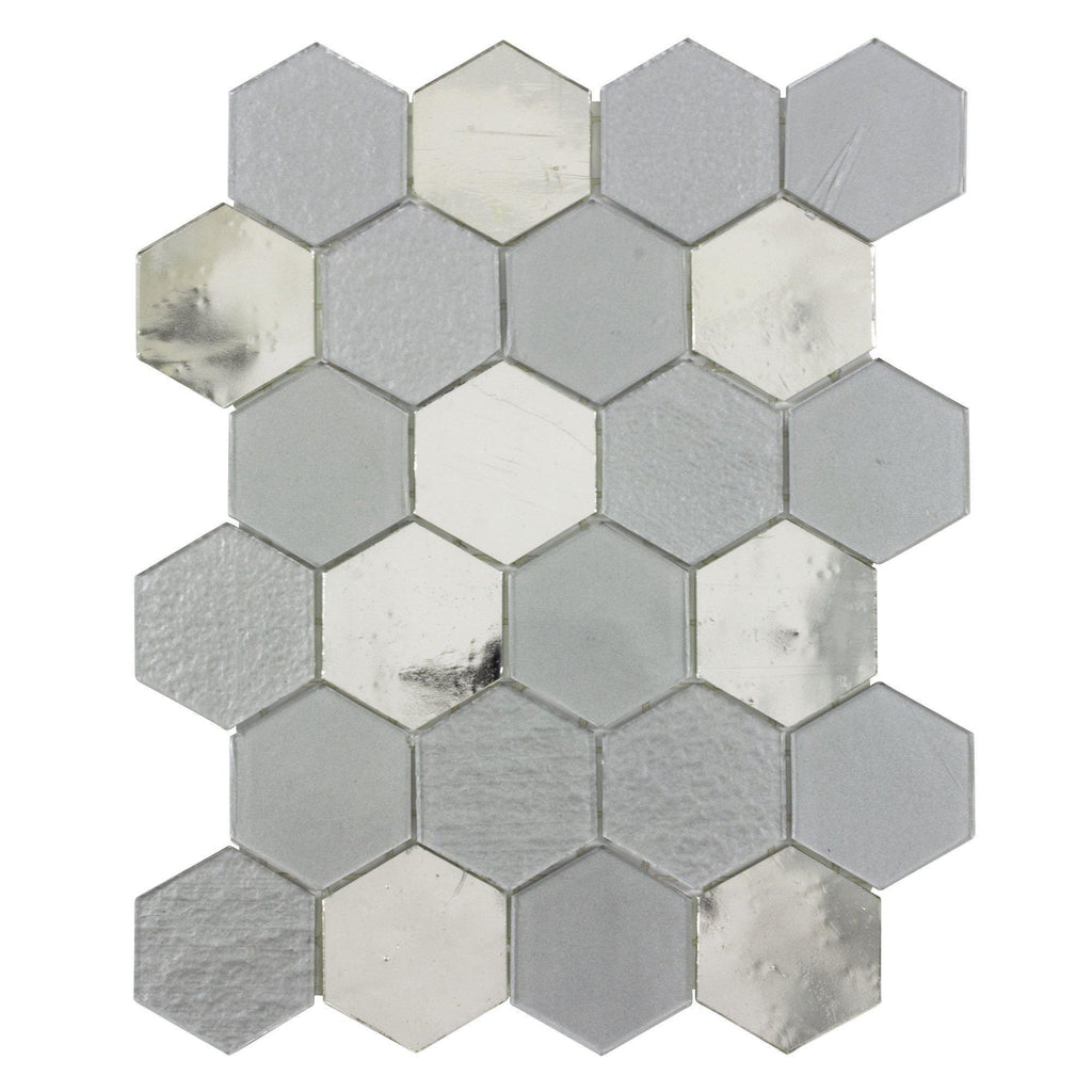 glass hexagon mosaic tile