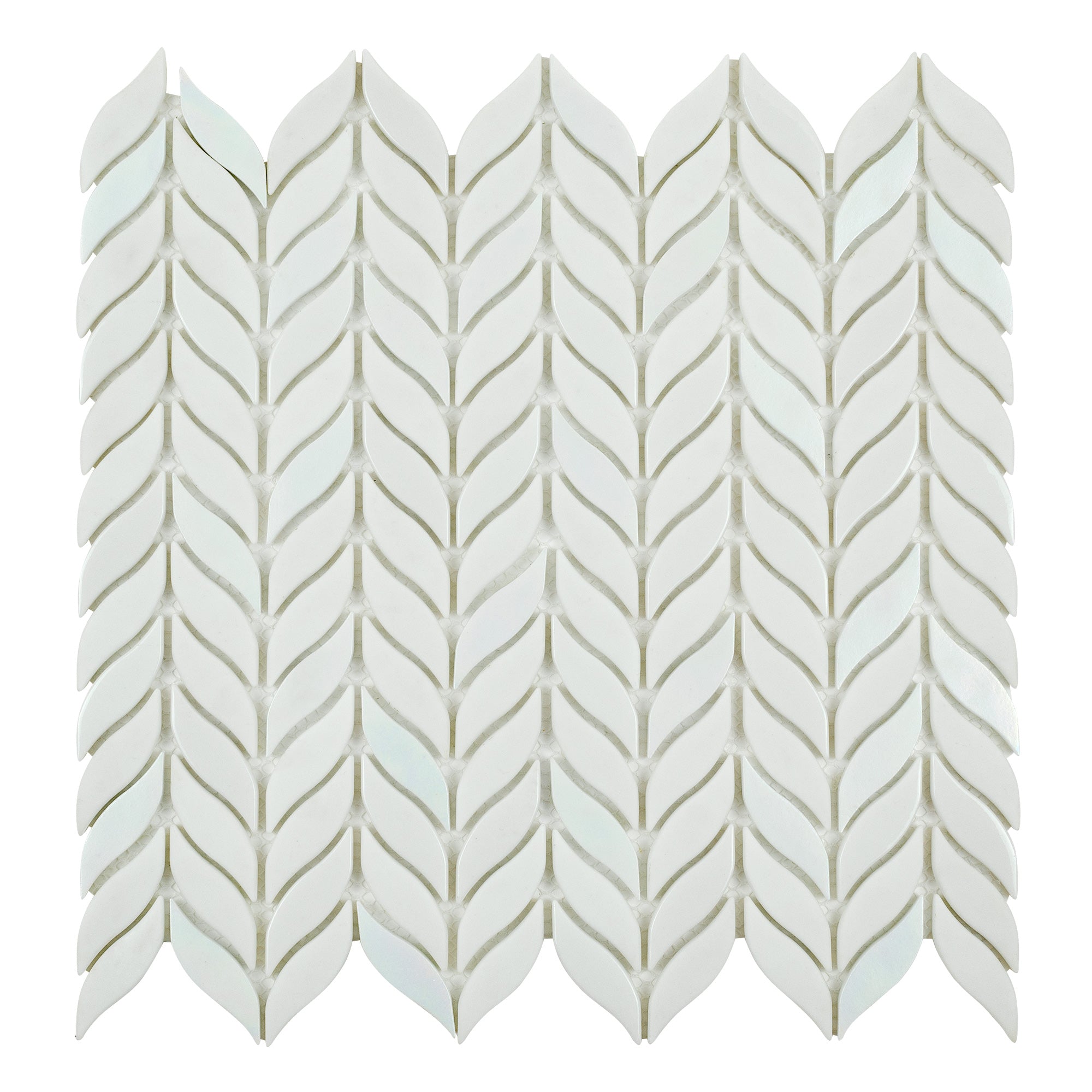 Image of MTO0770 Modern .5x2 White Chevron Glossy Glass Mosaic Tile