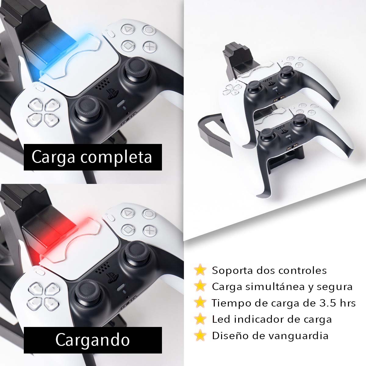 cargador dual control ps5