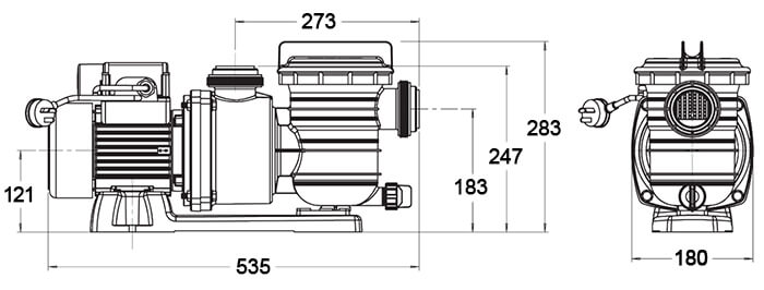 Onga LTP550 Pool Pump - Dimensions