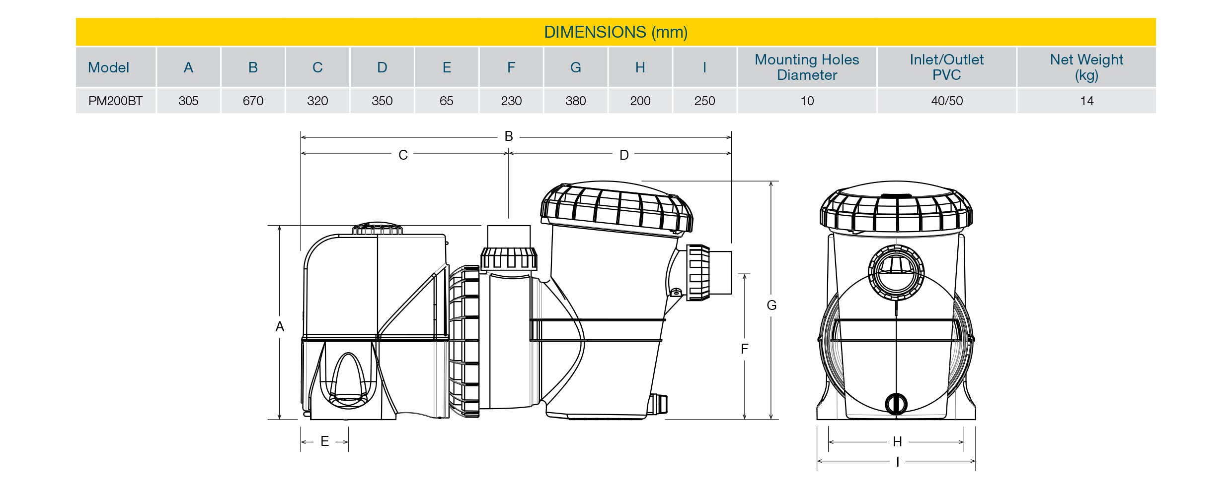 ProMaster Premium PM200BT Variable Speed Pool Pump | Installation Specs | Platinum Pool Centre - Gold Coast