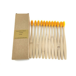 12PCS Zero Waste EcoFriendly Bamboo Toothbrush Biodegradable Toothbrushes Natural Vegan Organic Brushes With Wooden Handle