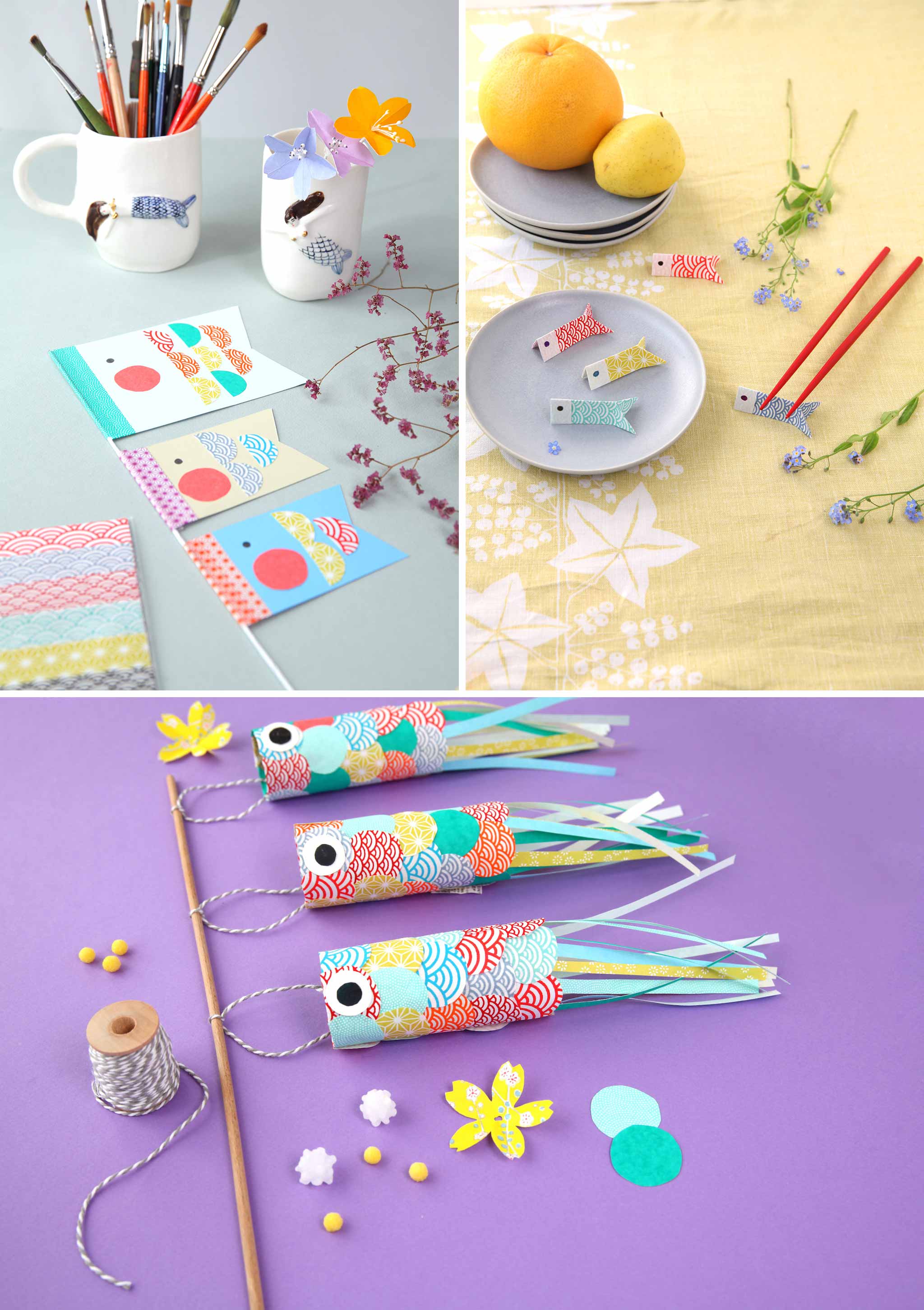 DIY Le porte-baguettes « koinobori » en origami – Adeline Klam