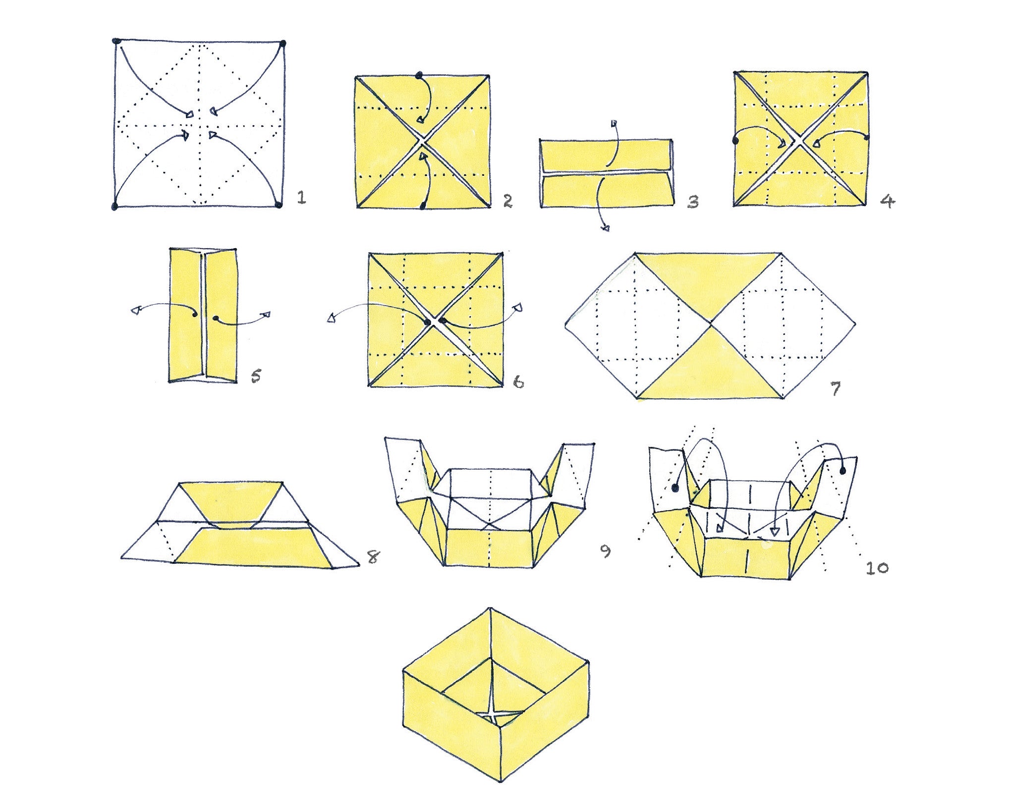 TUTO La boîte carrée à couvercle en origami – Adeline Klam