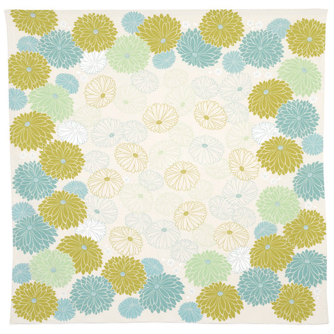 photo-packshot-furoshiki-chrysanthemums-moss-beige-yellow-green-ice blue-almond green-adeline-klam-musubi-100x100cm
