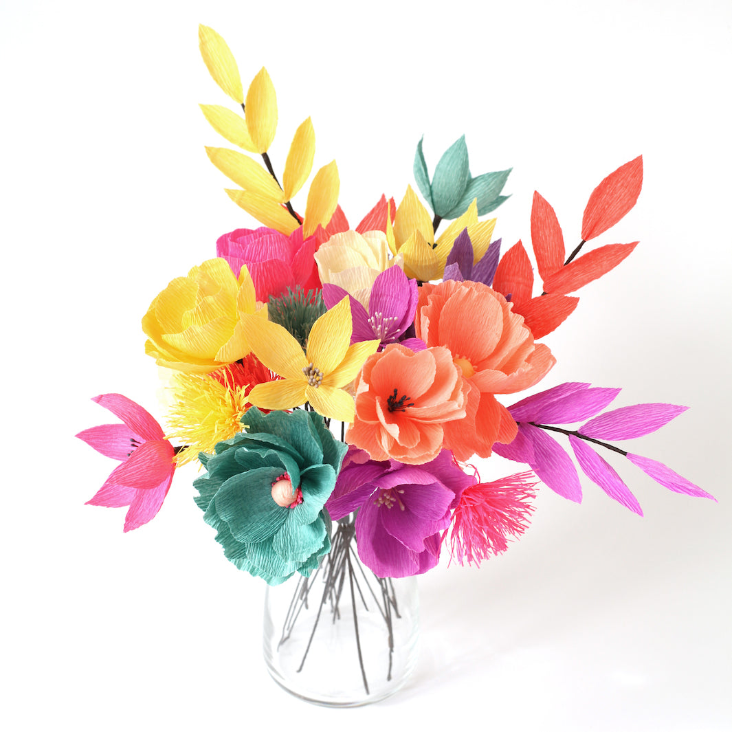 Kit Bouquet de Fleurs en crépon - Arlequin – Adeline Klam