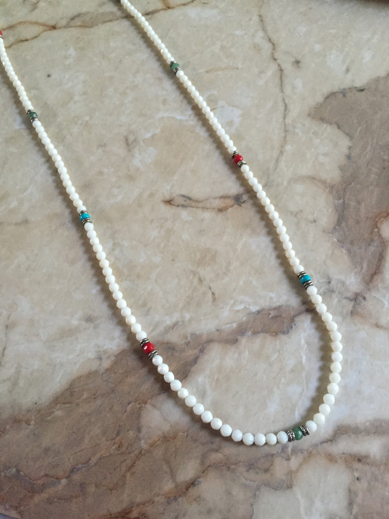 Necklace - White Coral and Color Minerals – Roman Paul Jewelry Design