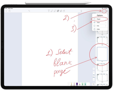 How to change page design in Notability