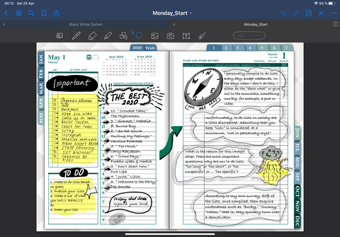 daily page template inside goodnotes 5 app