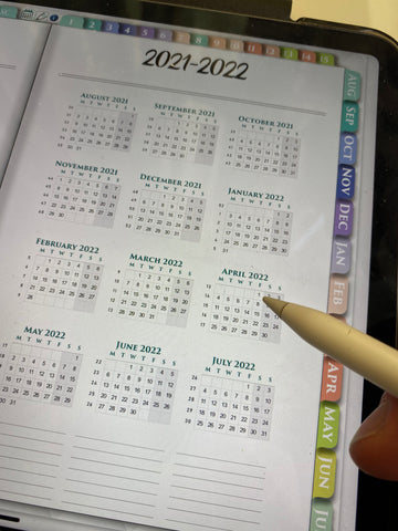 Digital iPad Calendar page is part of digital teacher planner ipadplanner.com