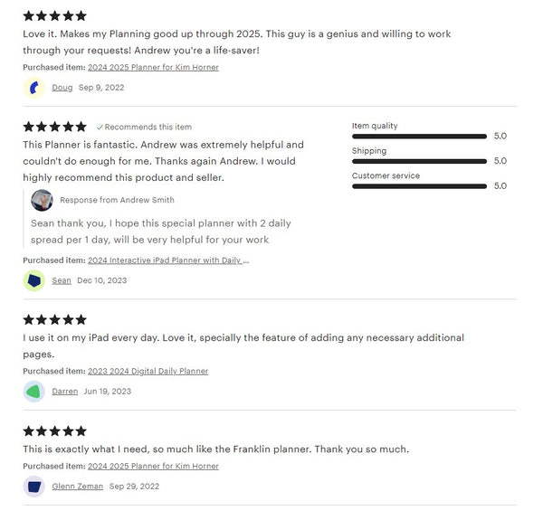 customer review for focus digital planner