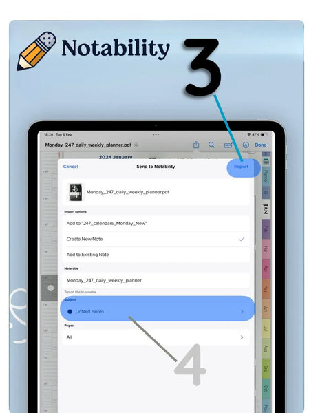 Digital Planner Importing to Notability