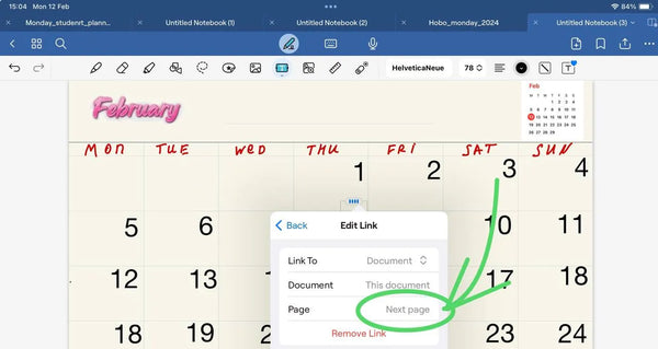 How to create hyperlinks in digital planner in GoodNotes