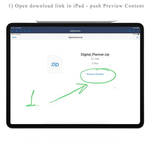 Zip files in iPad