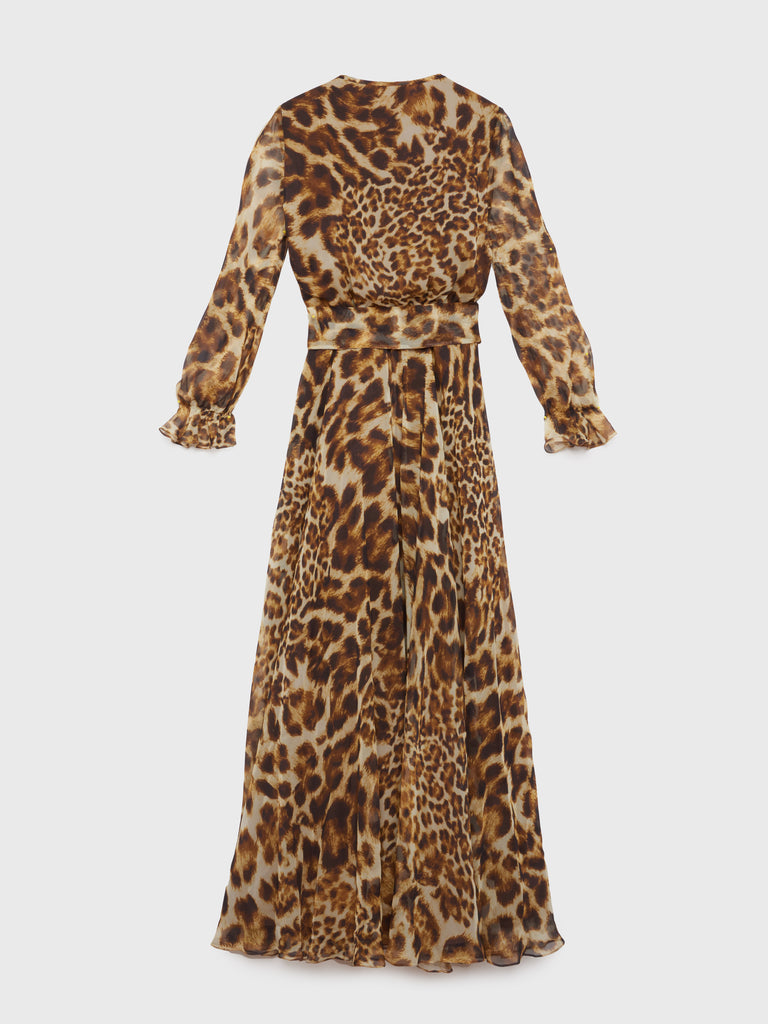 silk leopard dress