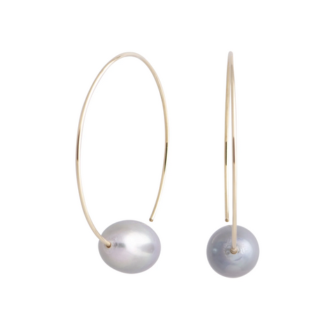 Kiana - Gold-Tone Freshwater Pearl Hoop Earrings