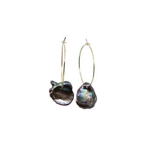 Mahal - Gold-Tone Freshwater Pearl Hoop Earrings