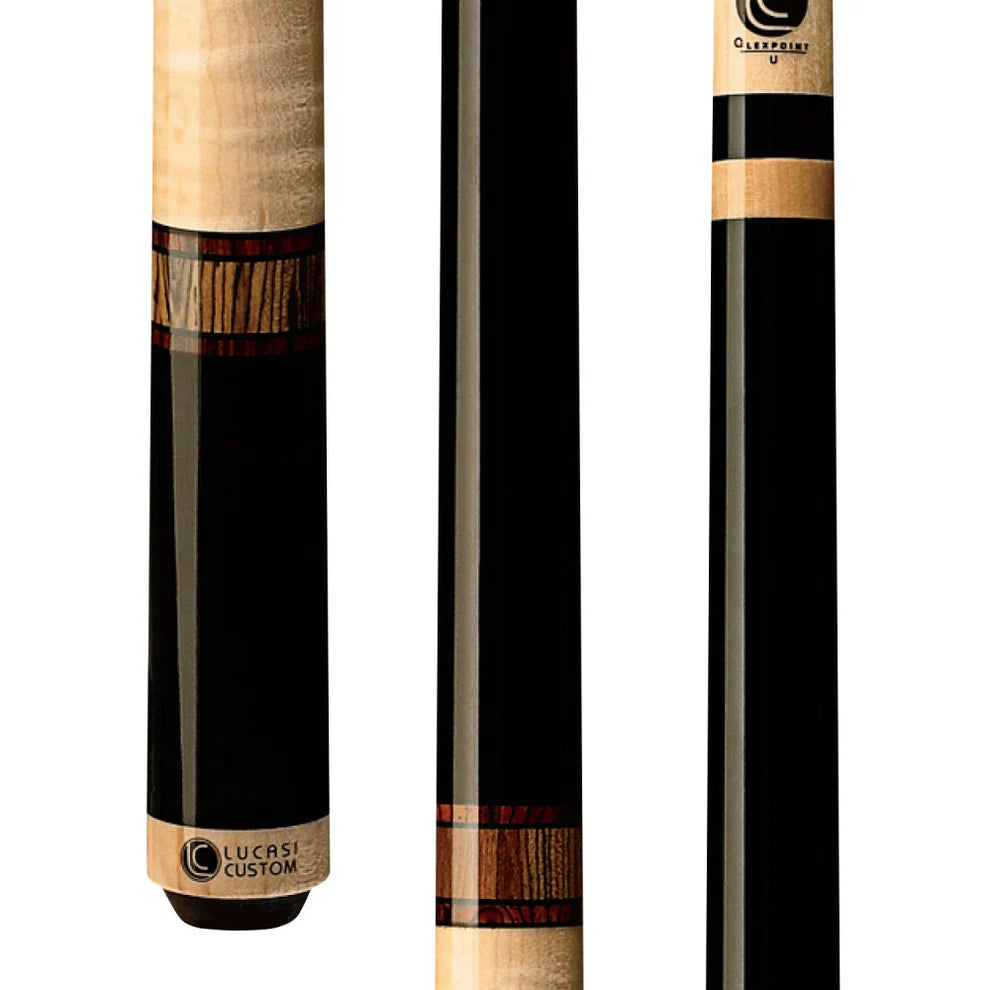 Lucasi LZC12 Custom Exotic Bocote Pool Cue w/ Curly Maple Handle by Cue & Case