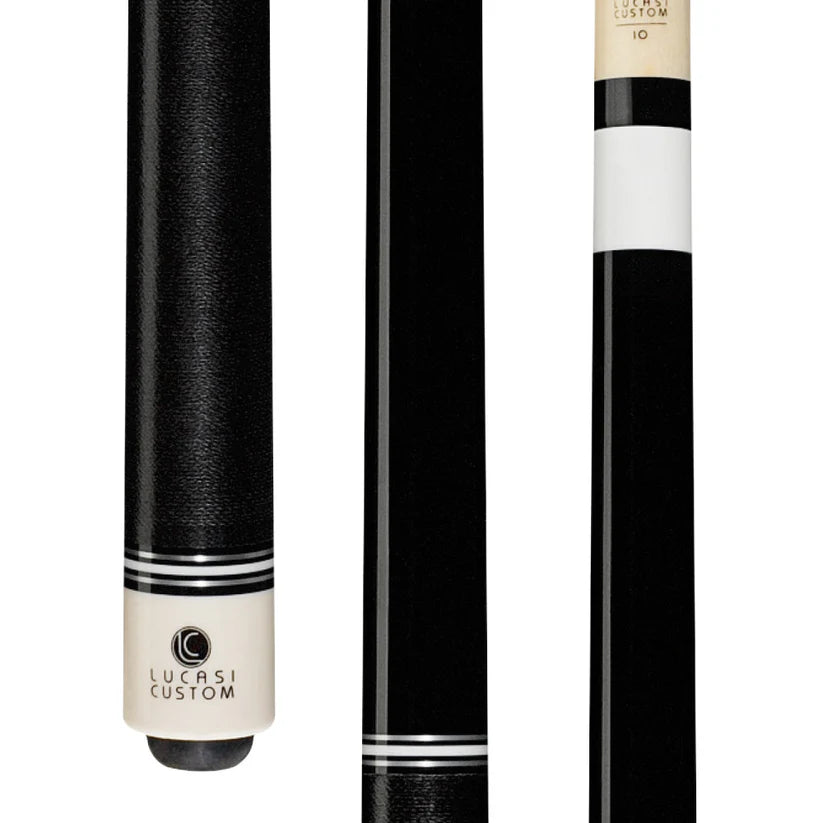 Lucasi LZCB5 Custom Midnight Black Pool Cue with Black Linen Wrap by Cue & Case