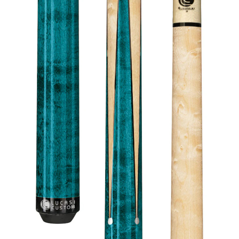 Lucasi LZ2000SPT Custom Teal Maple Sneaky Pete Pool Cue – Wrapless Design by Cue & Case