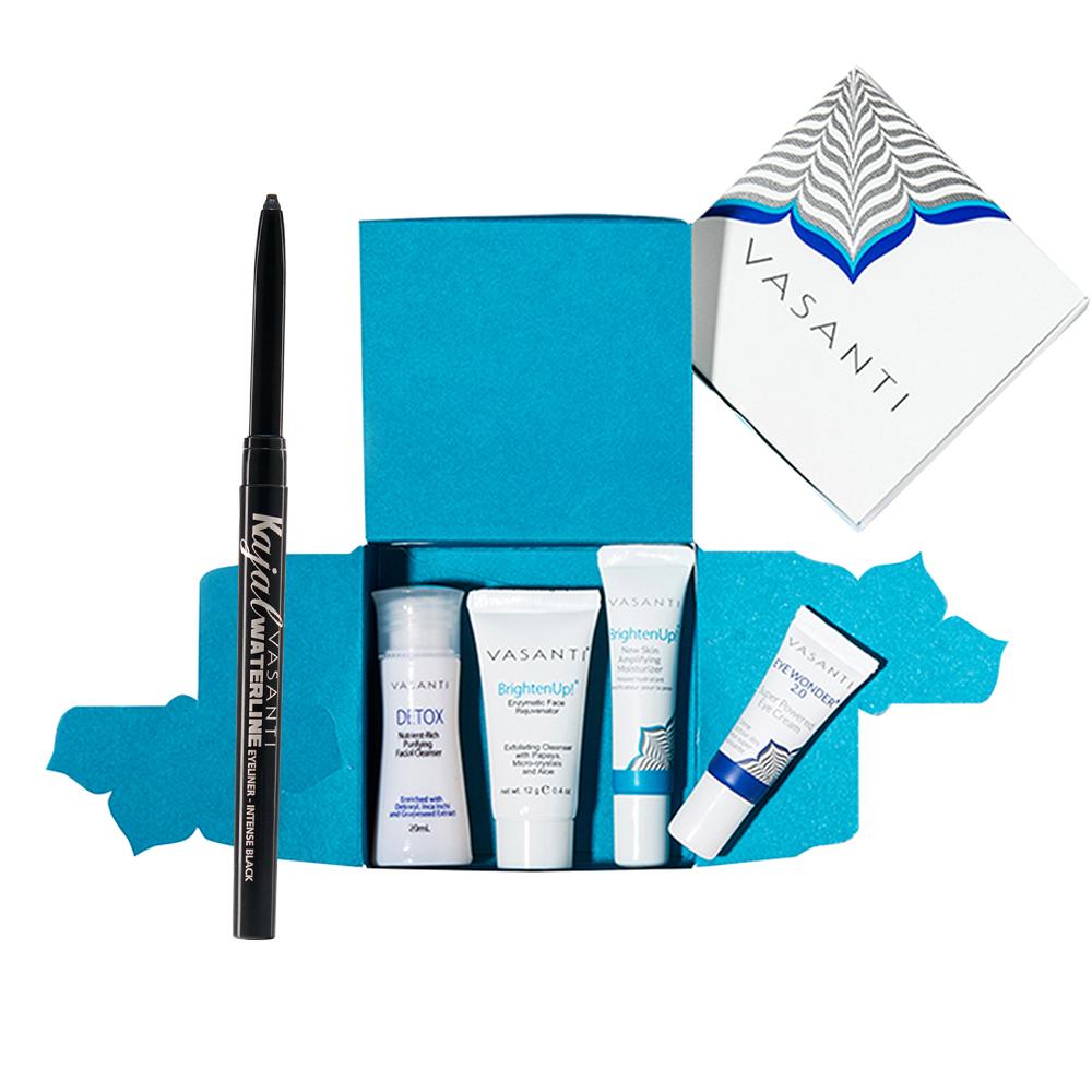 4-Step Skincare Kit &  Kajal Waterline Eyeliner Pencil