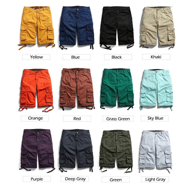 Multi-pocket Solid Color Men's Cargo 