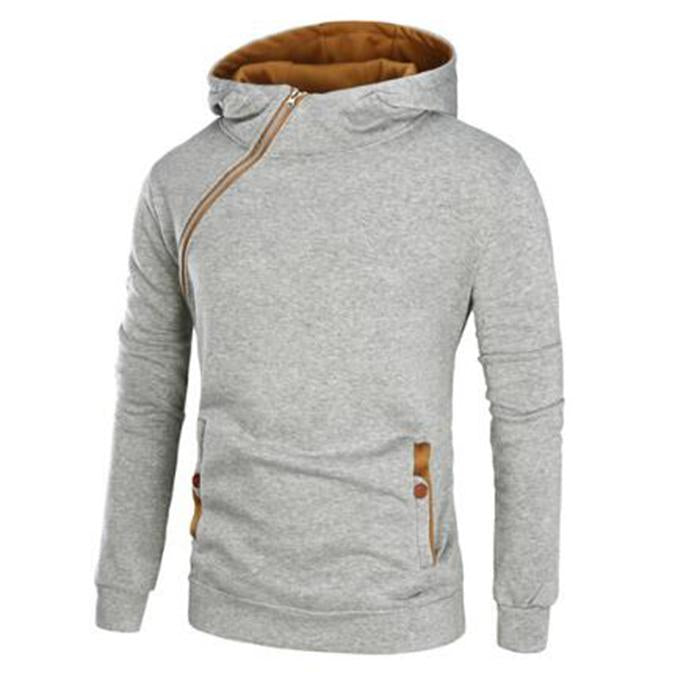 diagonal zipper hoodie