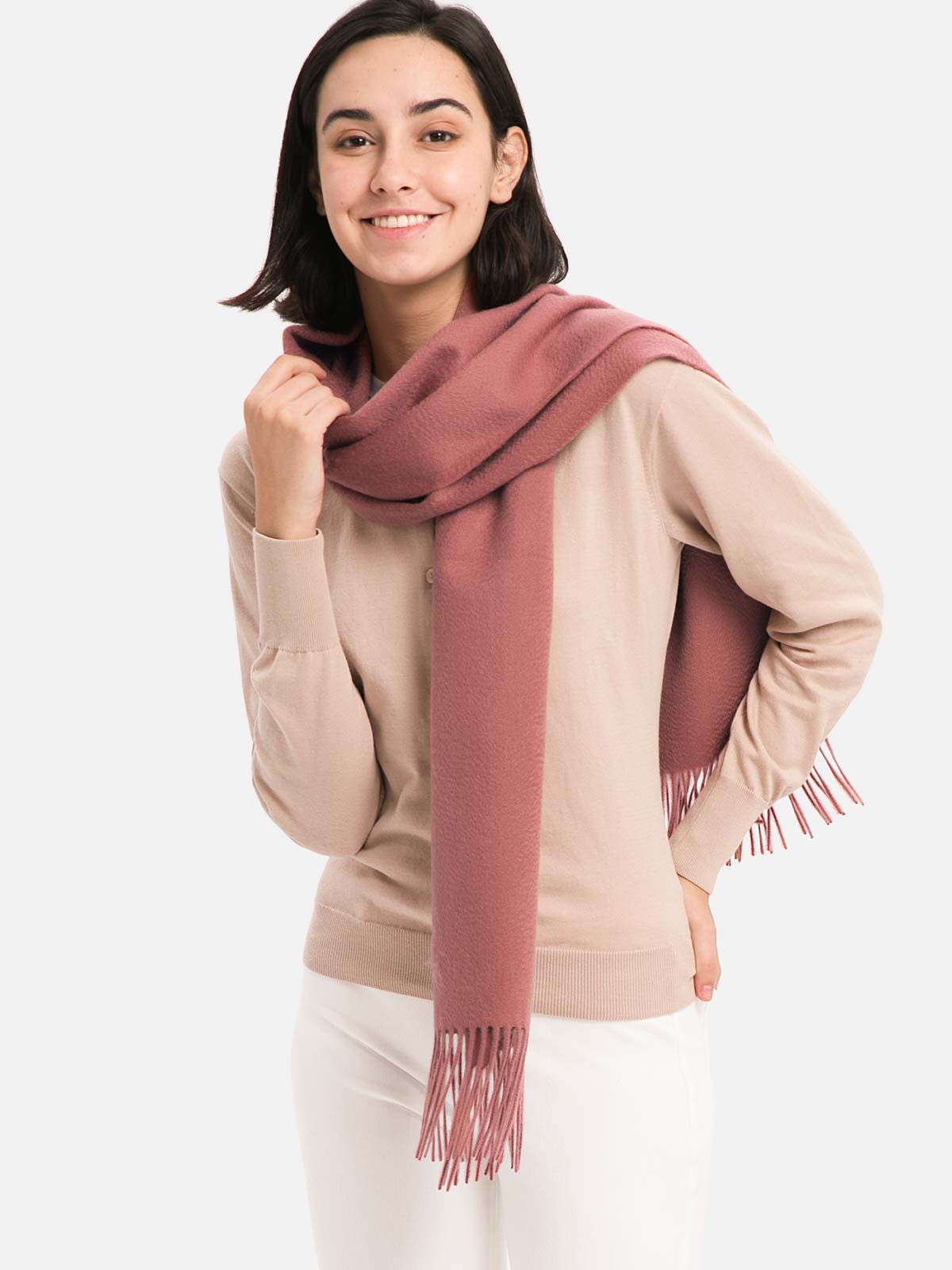 Featherlight Pink Cashmere Scarf