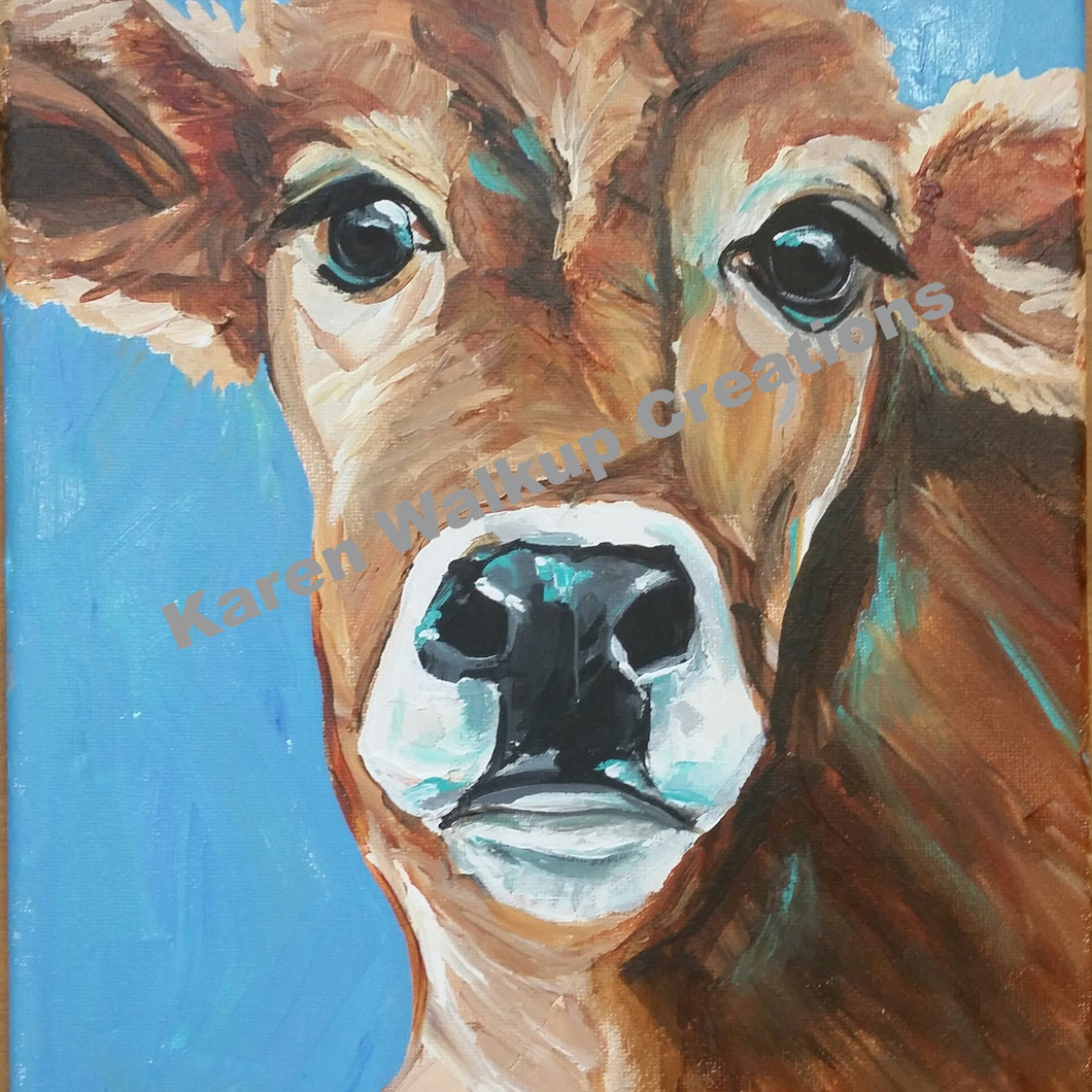 Animals, Baby Cow~804 *Fine Art Giclee Print On Archival Watercolor Pa – Karen Walkup Creations