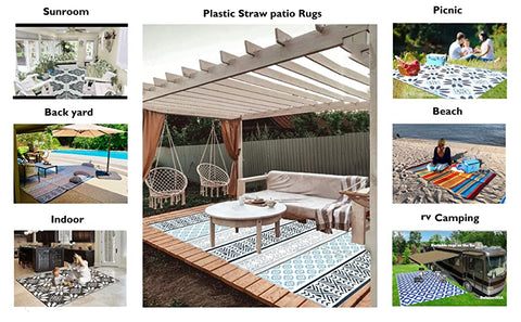multiple out door plastic straw rugs images
