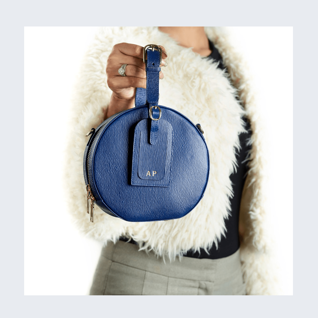 blue designer crossbody bag