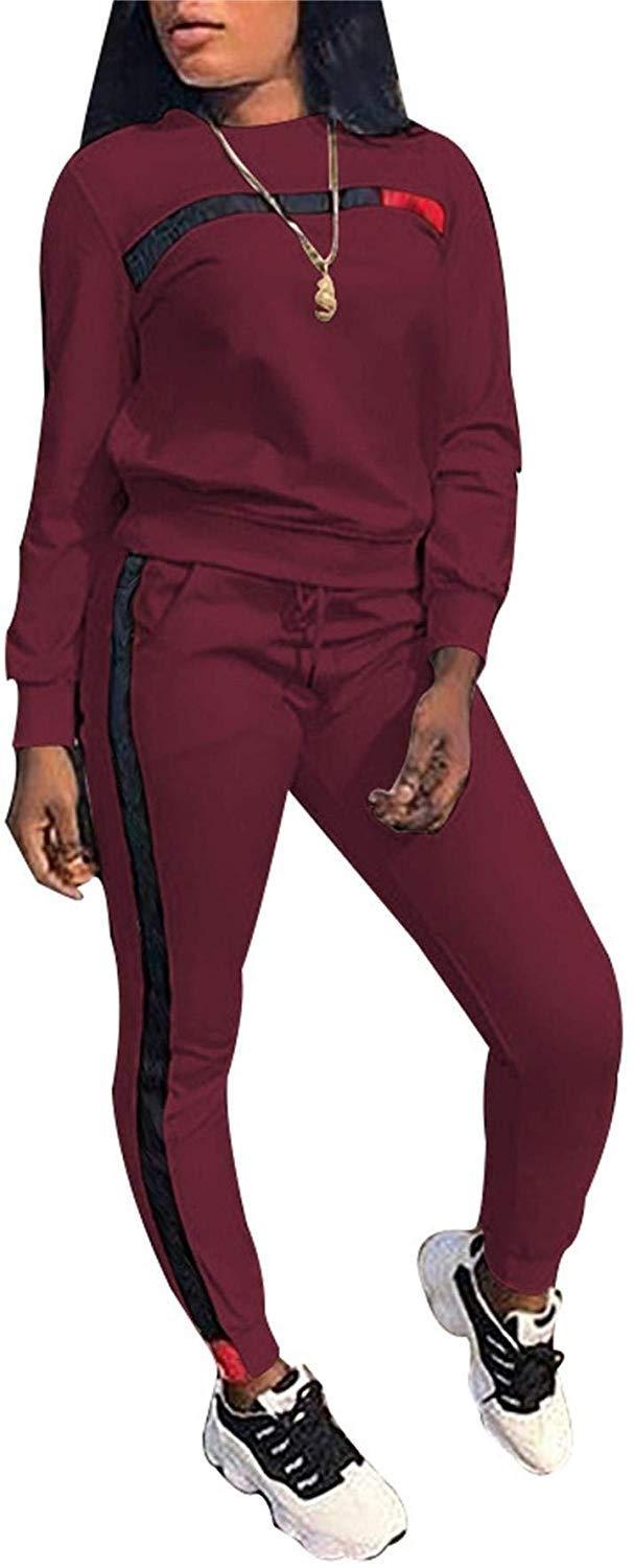 womens burgundy jogging suit