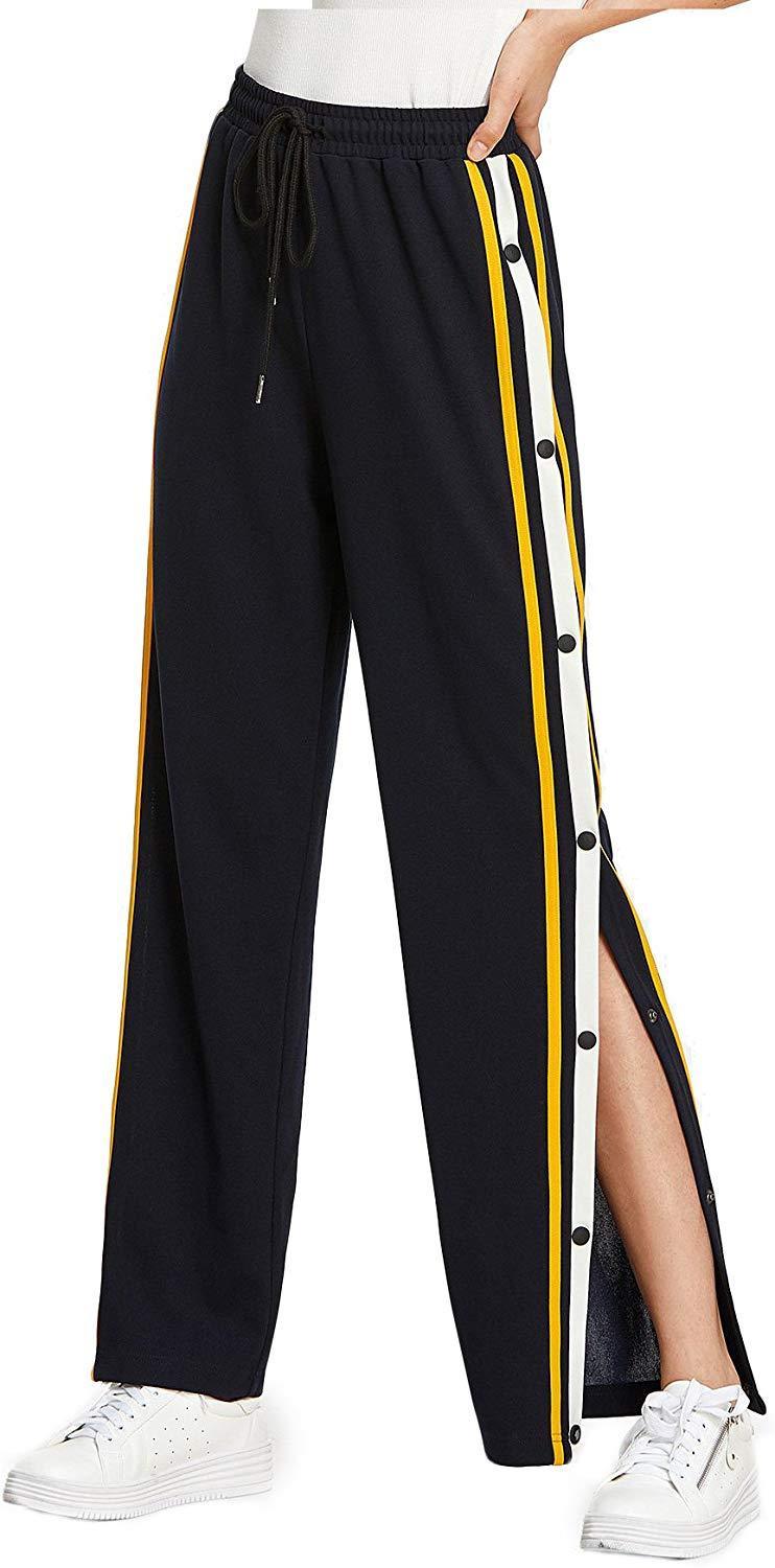 snap button track pants