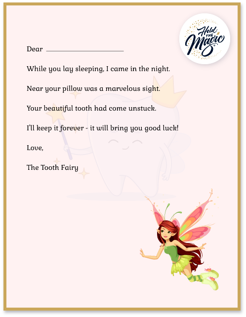last tooth fairy visit template