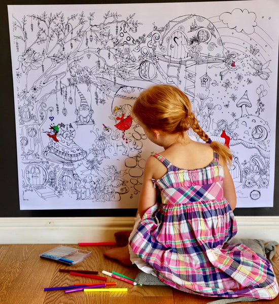 Fairyland Themed Giant Colouring Poster – squiggle@craftingmadeeasysa